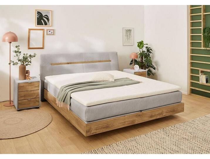 Jockenhöfer Gruppe Boxspringbett Hetty erhältlich in der Größe 180x200cm, schwebende Optik, 7-Zonen-Matratze, Topper, mehrere Härtegrade wählbar, grau von Jockenhöfer