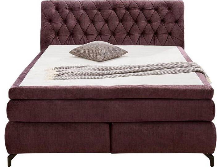 Jockenhöfer Gruppe Boxspringbett Scarlett mit einer hochwertigen 7-Zonen-Tonnentaschenfederkernmatratze (H3, H3/H4 oder H4), und einem 9cm Kaltschaum-Topper, rot von Jockenhöfer