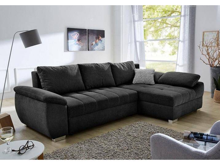 Jockenhöfer Gruppe Ecksofa Alster L-Form, mit Bettfunktion und Bettkasten, Ottomane links oder rechts montierbar, schwarz, schwarz Jockenhöfer Gruppe Ecksofa Alster L-Form, mit Bettfunktion und Bettkasten, Ottomane links oder rechts montierbar, schwarz, schwarz von Jockenhöfer