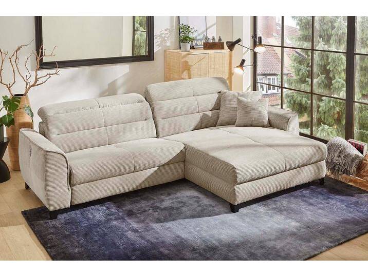 Jockenhöfer Gruppe Ecksofa Double One L-Form, mit 2x 120cm breiten, elektromotorischen Relaxfunktionen, beige grau von Jockenhöfer