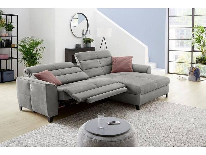 Jockenhöfer Gruppe Ecksofa Double One L-Form, mit 2x 120cm breiten, elektromotorischen Relaxfunktionen, grau, hellgrau von Jockenhöfer