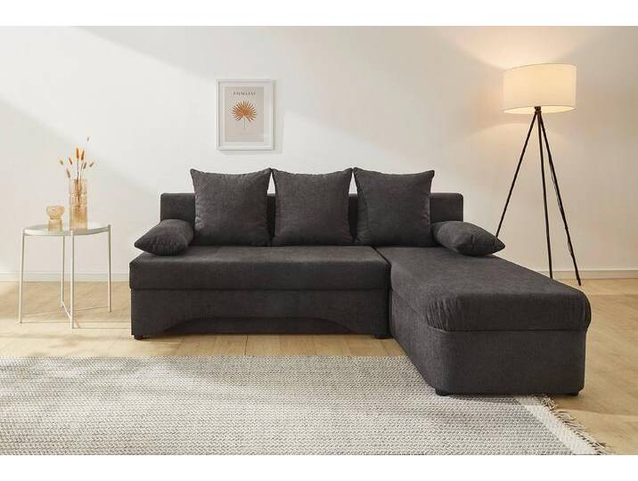 Jockenhöfer Gruppe Ecksofa L-Form, Gästebettfunktion und Stauraum, Unser Dauertiefpreis, grau, dunkelgrau - dunkelgrau von Jockenhöfer