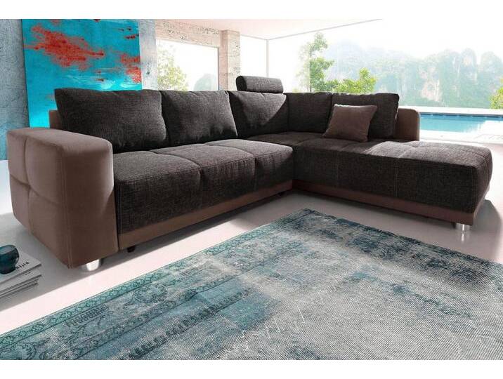 Jockenhöfer Gruppe Ecksofa Orlando L-Form, mit Bettfunktion, Bettkasten und Federkern, mit 1 oder 3 Kopfstützen von Jockenhöfer