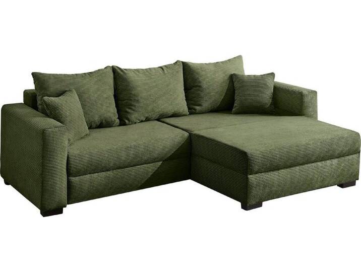 Jockenhöfer Gruppe Ecksofa Saalbach, L-Form, Breite 261cm, inkl. Bettfunktion & Bettkasten, Ottomane links/rechts montierbar, grün von Jockenhöfer