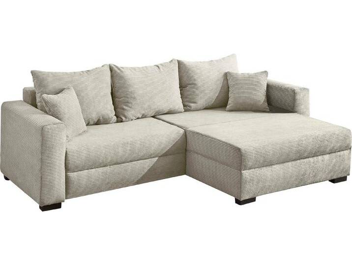Jockenhöfer Gruppe Ecksofa Saalbach, L-Form, Breite 261cm, inkl. Bettfunktion & Bettkasten, Ottomane links/rechts montierbar, beige grau von Jockenhöfer