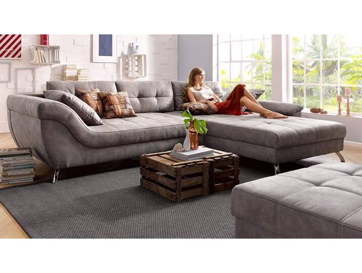 Jockenhöfer Gruppe Ecksofa San Francisco L-Form, mit eingearbeiteter Kaltschaummatte und Steppung, inklusive Kissen, braun von Jockenhöfer