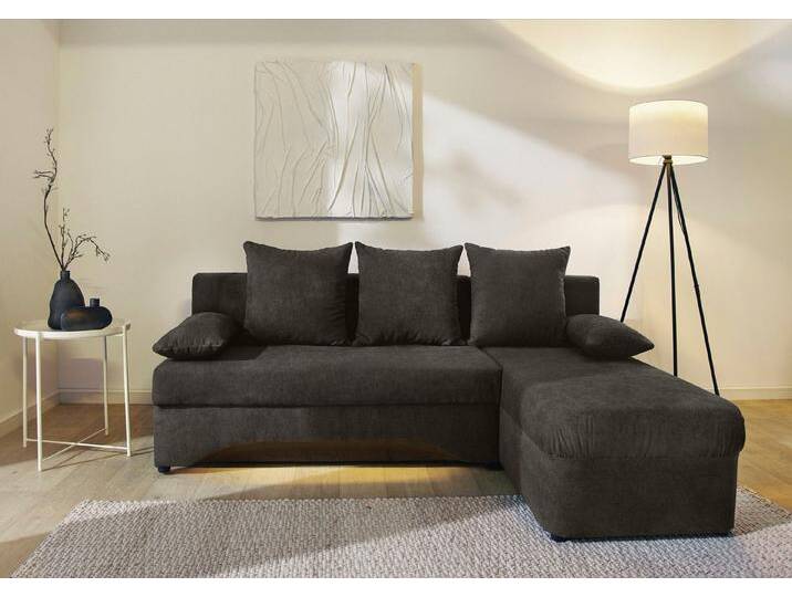 Jockenhöfer Gruppe Ecksofa Starlight, L-Form, mit indirekter dimmbarer LED-Beleuchtung, Gästebettfunktion; Stauraum/Bettkasten, mit Kissen, grau von Jockenhöfer