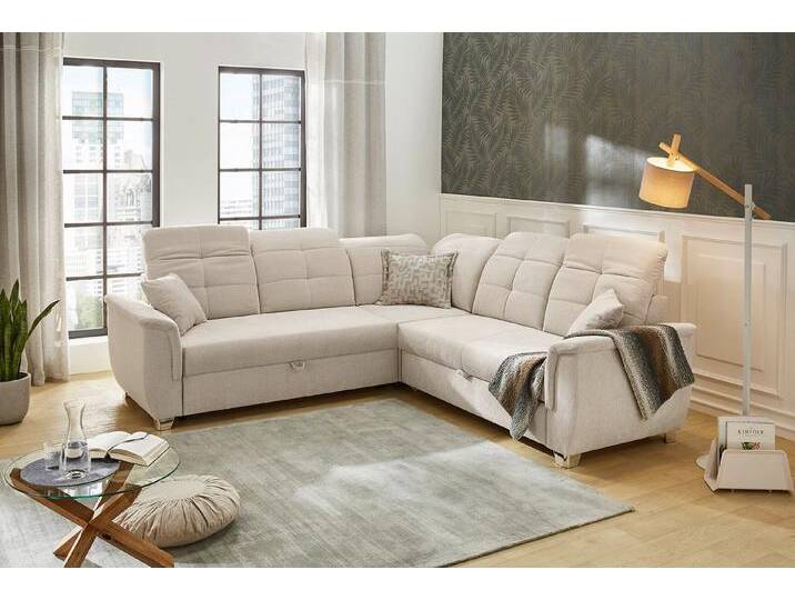 Jockenhöfer Gruppe Ecksofa Udine L-Form, 6 individuell, verstellbaren Kopfteilen, Gästebett- und Relaxfunktion von Jockenhöfer