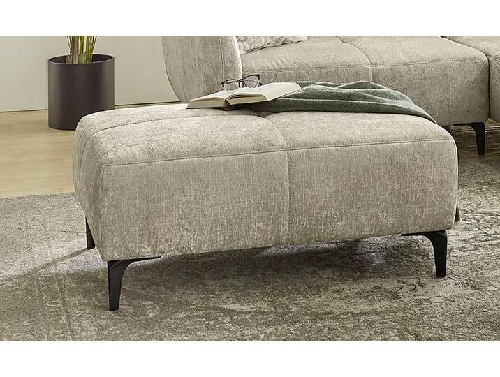 Jockenhöfer Gruppe Hocker Salo, im Retrolook mit Wellenunterfederung und frei im Raum stellbar, beige grau von Jockenhöfer