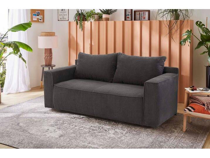 Jockenhöfer Gruppe Schlafsofa Ron, Platzsparendes Sofa mit Gästebettfunktion, Federkernpolsterung, grau von Jockenhöfer