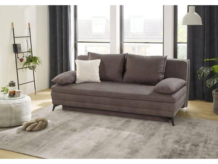 Schlafsofa JOCKENHÖFER GRUPPE Laurin , braun, B:202cm T:105cm, Korpus: 100% Polyester, Kissen: 100% Polyester, Sofas, als Dauerschläfer geeignet, Bettfunktion und Stauraum/Bettkasten von Jockenhöfer