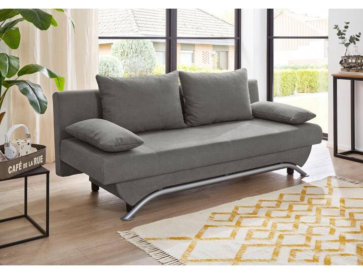 Schlafsofa JOCKENHÖFER GRUPPE Nancy , grau (dunkelgrau), B:190cm H:81cm T:81cm, Luxus-Microfaser ALCATOP (100% Polyester), Kunstleder SOFTLUX, Zierkissen (100% Polyester), Sofas, inklusive Bettfunktion und Bettkasten, inklusive lose Rückenkissen von Jockenhöfer