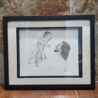 Bleistiftzeichnung Jesus Mit Baby Signiert Jean Keaton 1995 Bleistiftzeichnung Jesus Mit Baby Signiert Jean Keaton 1995 von JodamelTreasures