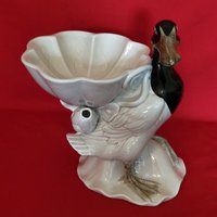 Fitz & Floyd Duck Centerpiece Kompott Trinket Blumenschale Japan 1978 von JodamelTreasures