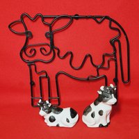 Kuh Metall Untersetzer Salz & Pfefferstreuer Set von JodamelTreasures