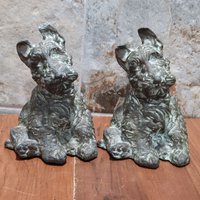Mcclelland Barclay 1932 Paar Bronze Buchstützen Scottish Terriers von JodamelTreasures
