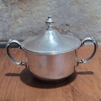 Vintage Sheridan Silberplatte Zuckerdose Mit Deckel von JodamelTreasures