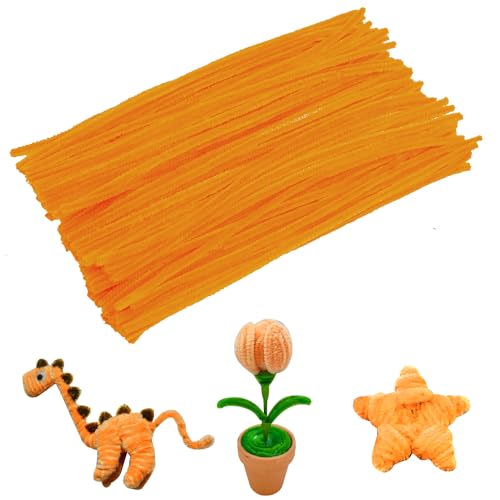 Jodimitty 100 Stück Pfeifenreiniger Pfeifenputzer zum Basteln 30cm x 6mm Flexible Pfeifenputzer Plüsch Pipe Cleaner Bastelmaterial für Kunst Handwerks DIY Projekte (10 - Gold Gelb) von Jodimitty