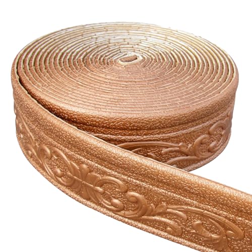 Jodimitty Bordüre Selbstklebend Kupfer 10m x 8cm x 4mm Wasserdicht Wandbordüre Tapetenbordüre Anti-Kollisions Fliesen Bordüre Roll Border Trims für Ecken Linien Decken Dekoration von Jodimitty