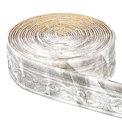 Jodimitty Bordüre Selbstklebend Marmorgrau 10m x 8cm x 4mm Wasserdicht Wandbordüre Tapetenbordüre Anti-Kollisions Fliesen Bordüre Roll Border Trims für Ecken Linien Decken Dekoration von Jodimitty