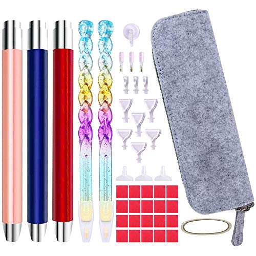 Jodimitty Diamond Art Painting Zubehör Stift Set mit LED für Mosaikherstellung und Kreuzstich, Drill Pen Strassstein Diamond Art Painting Bohrstift mit Licht Diamant Malwerkzeug für DIY Dekoration von Jodimitty