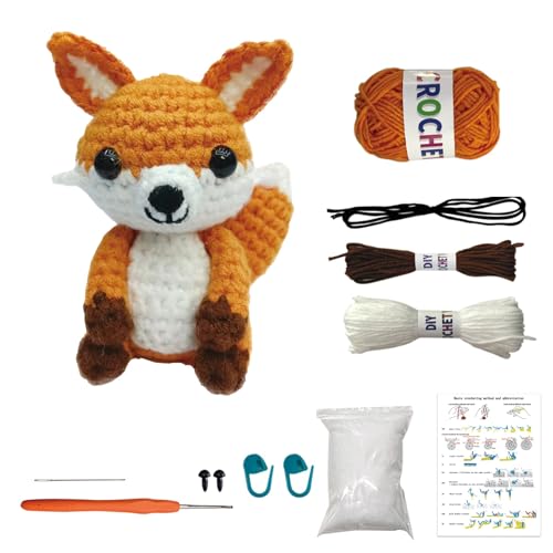 Jodimitty Häkelset Tiere Häkeln für Anfänger Erwachsene Fuchs All-in-One Häckeltierchen Set DIY Puppe Tierstil Crochet Set mit Anleitung, Häkelzubehör DIY Bastelgeschenke Jodimitty Häkelset Tiere Häkeln für Anfänger Erwachsene Fuchs All-in-One Häckeltierchen Set DIY Puppe Tierstil Crochet Set mit Anleitung, Häkelzubehör DIY Bastelgeschenke von Jodimitty
