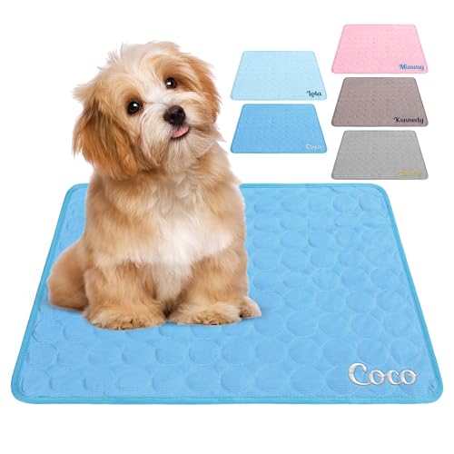 Jodimitty Kühlmatte Hund，Kühlmatte Katze Kühlmatte Bett für Hunde Katzen Sommer Zuhause Auto 6 Große (Blau) von Jodimitty