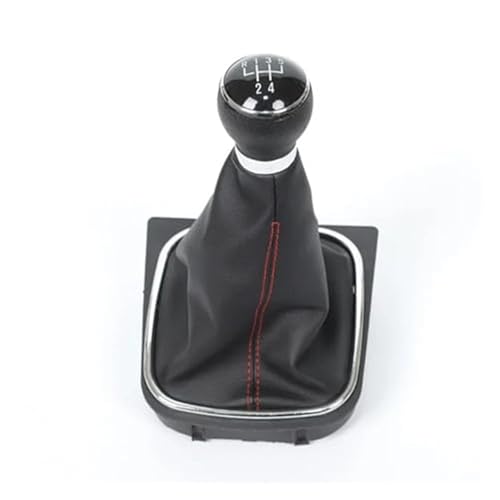 Jodriva 5/6-Gang-Schaltknauf-Abdeckung, for VW, for Golf, 6 MK6, for Jetta, V VI 2005–2014, Hebelmanschette, schwarzes Leder-Set Schaltsack(BLACK 5 Speed) von Jodriva