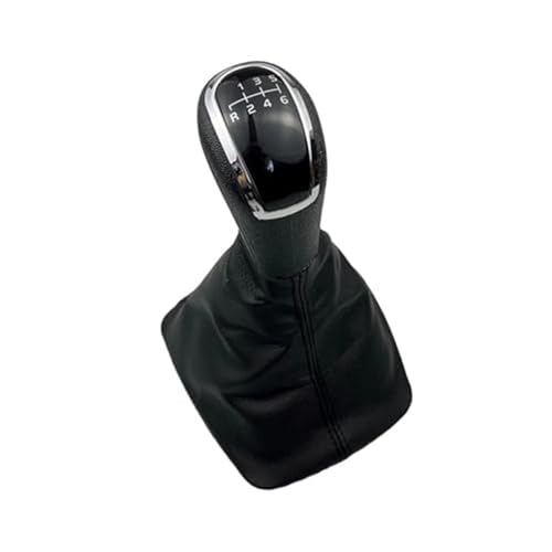 Jodriva 5 6 Gang 12 mm Schaltknauf Gamasche Kofferraumabdeckung, for Skoda, for Octavia, A5 A6 2004–2012, manueller Hebel, Schalthebel, Griffstift Schaltsack(BLACK 6 Speed Black) von Jodriva