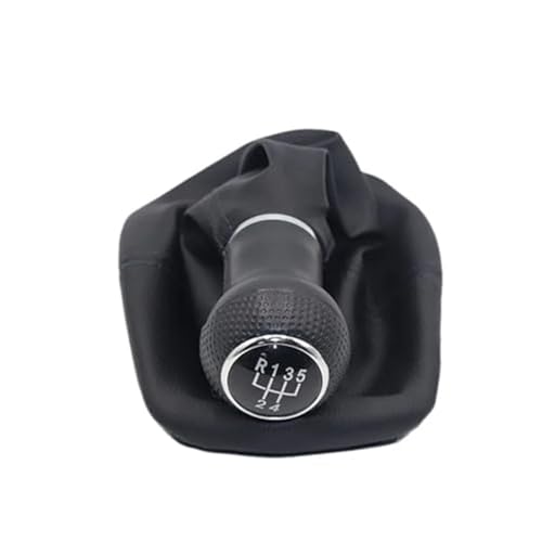 Jodriva 5 6 Gang Schaltknauf Hebel Schaltmanschette PU-Leder, for Seat, Leon Toledo 1999-2001 Schaltknauf Schaltsack(BLACK R12345 speed type 1) von Jodriva