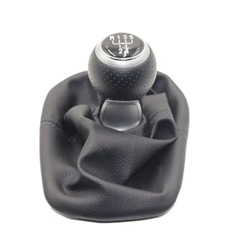 Jodriva 5 6 Gang Schaltknauf Hebel Schaltmanschette PU-Leder, for Seat, Leon Toledo 1999-2001 Schaltknauf Schaltsack(BLACK R12345 speed type 5) von Jodriva