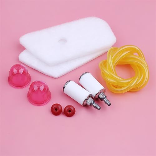 Jodriva Luft-Kraftstoff-Filterleitungsschlauch-Pumpball-Rückschlagventil-Kit, for Husqvarna, 128C 128CD 128L 128LD 128LDX 128R 128RJ Rasentrimmerteil Kraftstoffleitung für Kettensägen von Jodriva