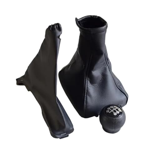 Jodriva Manuelle 5-Gang-Schaltknaufabdeckung, for Vauxhall, for Opel, Astra II G Zafira A 1998–2010, Auto-Styling-Hebel mit Ledermanschette Schaltsack(BLACK 3Pcs) von Jodriva