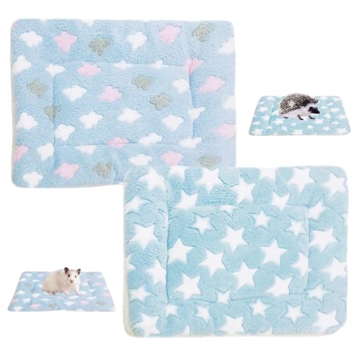 2 Plüschbett für Kleine Tiere, Warme Meerschweinchen Decke Winter Kaninchen Kopfkissen Bett Kleintierbett Schlafmatte kleine Haustiere Bettauflage für Hamster, Hase, Eichhörnchen, Chinchilla(Blau) 2 Plüschbett für Kleine Tiere, Warme Meerschweinchen Decke Winter Kaninchen Kopfkissen Bett Kleintierbett Schlafmatte kleine Haustiere Bettauflage für Hamster, Hase, Eichhörnchen, Chinchilla(Blau) von Jodsen