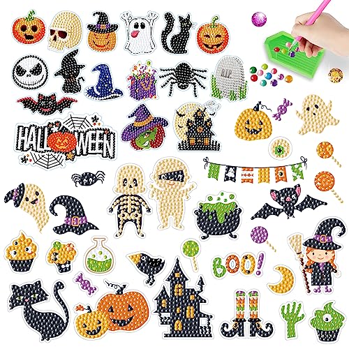 46 Stücke Halloween 5D DIY Diamant Malset Sticker Kits für Kinder Erwachse Geister Spinnen Diamant Kunst Malerei Aufkleber Kürbis Diamonds Mosaikaufkleber Strass Stickstoffe Kunsthandwerk für Heimwand 46 Stücke Halloween 5D DIY Diamant Malset Sticker Kits für Kinder Erwachse Geister Spinnen Diamant Kunst Malerei Aufkleber Kürbis Diamonds Mosaikaufkleber Strass Stickstoffe Kunsthandwerk für Heimwand von Jodsen