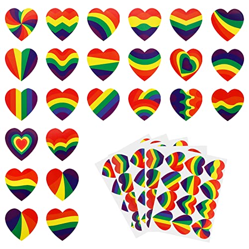 Gay Pride Aufkleber, 240 Stk Homosexuell Stolz Valentine Aufkleber Herz Aufkleber Rainbow Stickers Love Gay Regenbogen LGBT Aufkleber für Gay Pride Parade, Gay-Karneval Lesben Bisexuelle Transgender von Jodsen