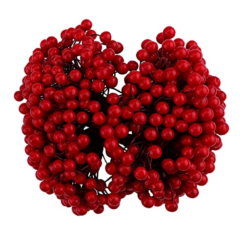 Künstliche rote Beeren,250 Drahtstiele mit 500 Stück Weihnachtsstechpalme-Beeren-Dekoration,künstlicher Kranz Beerenzweige für die Dekoration gefälschter Kranz-Party, Weihnachtsbaum-Dekor-Girlande Künstliche rote Beeren,250 Drahtstiele mit 500 Stück Weihnachtsstechpalme-Beeren-Dekoration,künstlicher Kranz Beerenzweige für die Dekoration gefälschter Kranz-Party, Weihnachtsbaum-Dekor-Girlande von Jodsen