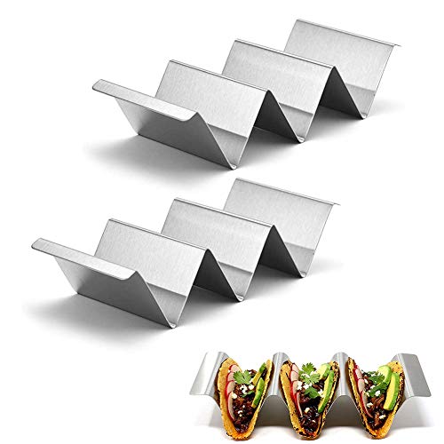 Taco Halter Ständer,2 Pack Edelstahl Taco Halter Taco Halter Stand Set Taco Tray Holder Taco Stands Mexikanisches Lebensmittelregal Taco Rack Wellenförmiges Taco Tray Hält für Geschirrspüler und Ofen Taco Halter Ständer,2 Pack Edelstahl Taco Halter Taco Halter Stand Set Taco Tray Holder Taco Stands Mexikanisches Lebensmittelregal Taco Rack Wellenförmiges Taco Tray Hält für Geschirrspüler und Ofen von Jodsen