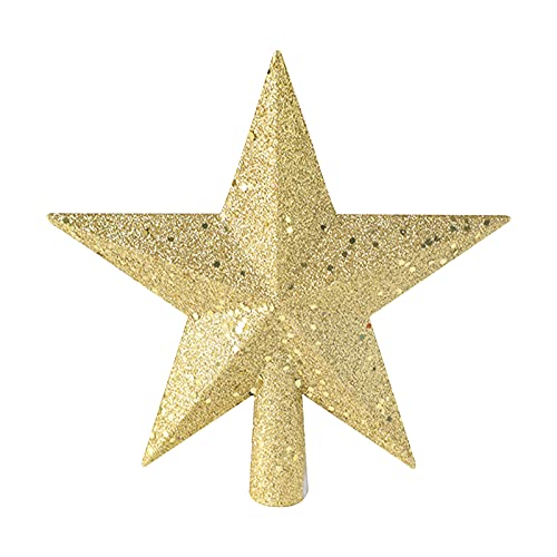 Weihnachtsbaumspitze Glitzer-Stern,Weihnachtsbaum-Spitze Weihnachtsbaumspitze Stern Baumschmuck Glitzernde Goldener Weihnachtsbaum Topper Metall Weihnachtsbaum Dekoration für Baumspitze (Golden) von Jodsen