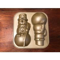 Vintage Nordic Ware Dickes Aluminium Antihaft-3-Dimensionale Schneemann-Kuchenform - Schneemann-Kuchen von JoeBlake
