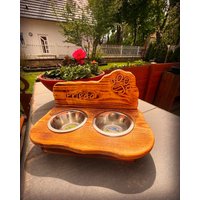 2x350Ml Personalisierte Futterstation Futterbar Hunde Katzen Aus Altholz Inkl. 2 Näpfe 2x350Ml Personalisierte Futterstation Futterbar Hunde Katzen Aus Altholz Inkl. 2 Näpfe von JoeStyle