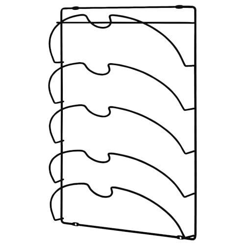 Joejis Topfdeckelhalter - Wandmontage oder Schranktür - Deckelhalter für Pfannendeckel - 2 in 1 Selbstklebend Ohne Bohren oder Schrauben - Deckelständer Küchenzubehör (5-Fächern Schwarz) von joeji's Kitchen