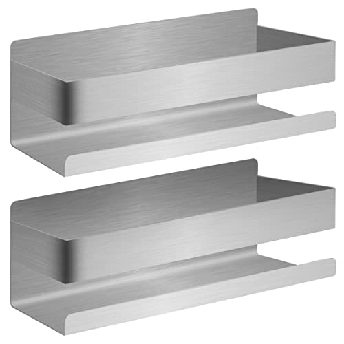 Joejis Duschablage Edelstahl - 3M Selbstklebend Ohne Bohren - Duschregal Bad - Ablage Dusche Halterung Duschablage - Shampoo Halterung für Dusche Aufbewahrung - Schwarz Silber (Poliert Edelstahl) von Joeji's