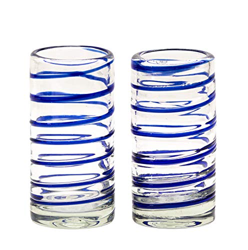 Tequila Gläser 2er Set - mundgeblasen, handmade in Mexiko - Fair Trade (Espiral) von Joel