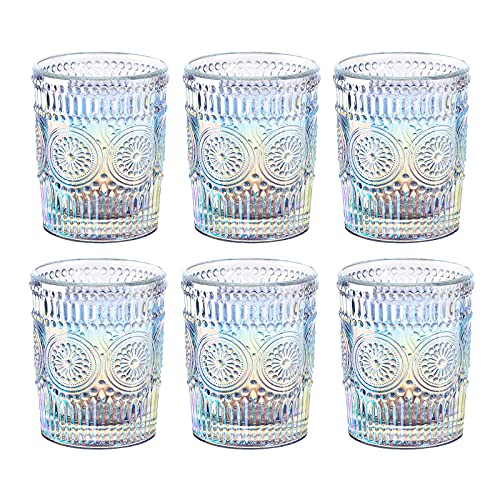 Joeyan 300ml Regenbogen Wassergläser - Tumbler Gläser Bunt 6er Set - Schimmer Trinkgläser Romantisch für Wasser, Getränk, Cocktail, Tee, Saft von Joeyan