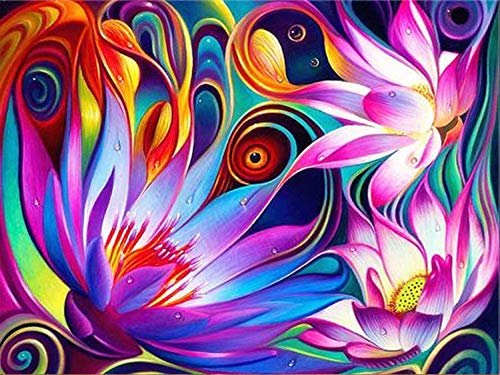 Joeyean DIY Diamond Painting Blume Abstrakt Full Drill Set, 5D Diamant Painting Bilder Mandala Full Round Drill Cross Stitch Kunsthandwerk Für Wohnkultur 30x40 cm von Joeyean