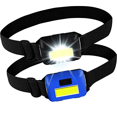 2 Stück Stirnlampe LED Kopflampe Superhell Ultraleicht, IPX4 wasserdicht, 3 Lichtmodi Stirnleuchte Scheinwerfer, Ideal für Joggen Camping Lesen Laufen usw(AAA Akku nicht im Lieferumfang enthalten) von Jognee