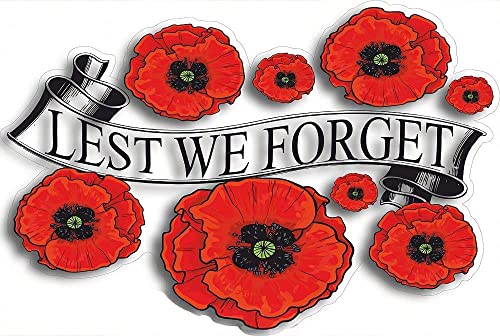 2PCS Lest We Forget Poppy Banner Through The Center Flower Decals Car Self Adhesive Stickers Remembrance Day Poppy Window Sticker Graphics Wall Window Decorations Art, Eco-Friendly and Waterproof… 2PCS Lest We Forget Poppy Banner Through The Center Flower Decals Car Self Adhesive Stickers Remembrance Day Poppy Window Sticker Graphics Wall Window Decorations Art, Eco-Friendly and Waterproof… von Jognee
