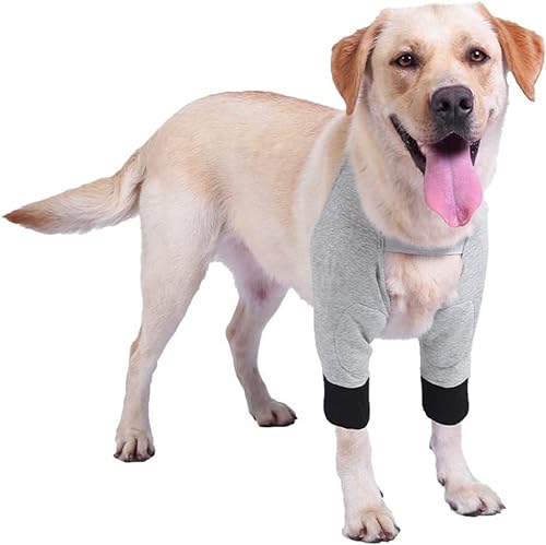 Hund Chirurgie Recovery Sleeve für Vorderbeine, Hund Vorderbein Braces Recovery Sleeve Protector, Haustier Knie Brace Wunden für mittleren großen Hund(M/22.0-55.0lbs) von Jognee