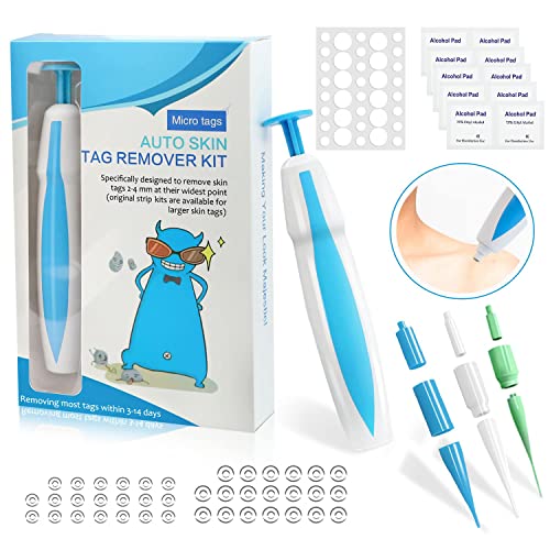 Stielwarzen Entfernen Schnell Kit, Skin Tag Remover Kit 2 in 1 für Micro bis Large (2 mm,8 mm), sicher und schmerzlos, schmerzlose Stem Warzen Entfernung Gerät, sicher für die meisten Körperteile von Jognee